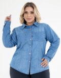 Camisa Jeans Basic - Feminino - M