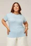 TSHIRT PLUS SIZE LISA AZUL BEBE