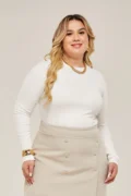 MANGA LONGA PUNHO PLUS SIZE OFFWHITE